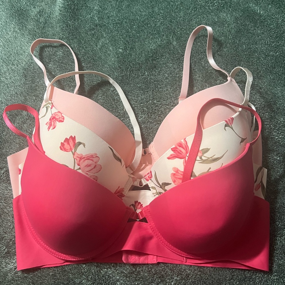 Marilyn Monroe Pink Floral Push-Up Bra